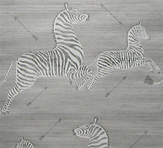 zebras grasscloth metallic silver